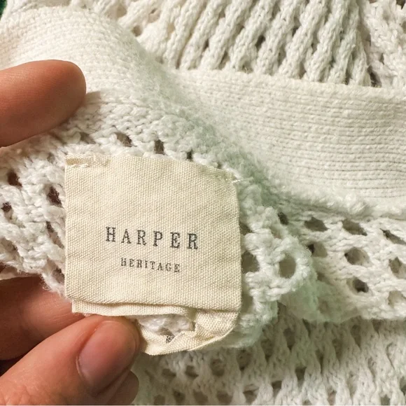 Francesca’s Harper Heritage White Open Knit Cardigan Sweater Womens Size M - Picture 6 of 7